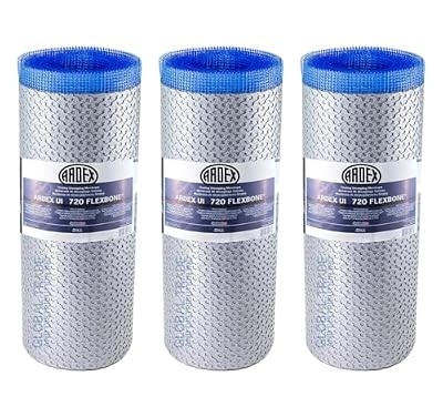 ARDEX FLEXBONE UI 720 Unbound Uncoupling Anti-Fracture Crack Isolating Membrane 215 Sq Ft Roll 1/8” Thick Flooring Underlayment for Bathroom Floor Tiles, with Self-Adhering Mesh (3 Rolls Bundle)