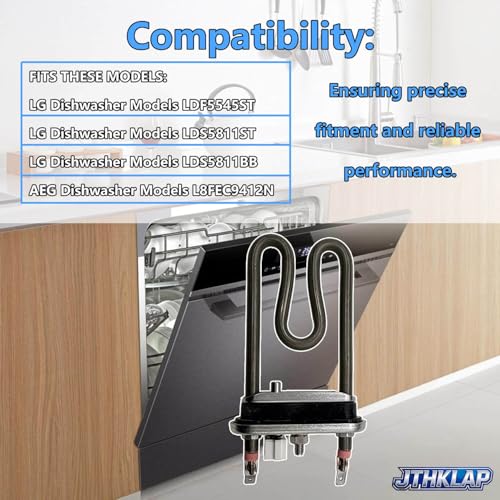Image of AEG72950001 Dishwasher Heater Assembly Compatible with LG Dishwasher Replace AEG72950001 2657686 PS7788065 Heating Element 120V 1200W