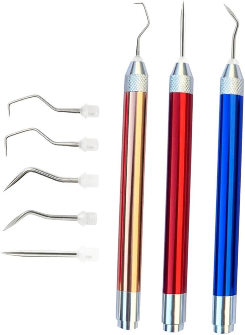 DOITOOL 5sets Vinyl Weeding Tool Kit Built Light Engraving Accessories for Creative Projects Needles