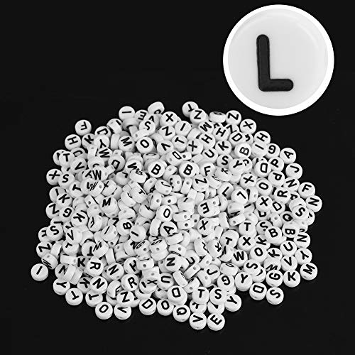 Contas com letras, contas redondas do alfabeto Contas da letra do alfabeto 500 unidades, para pulsei