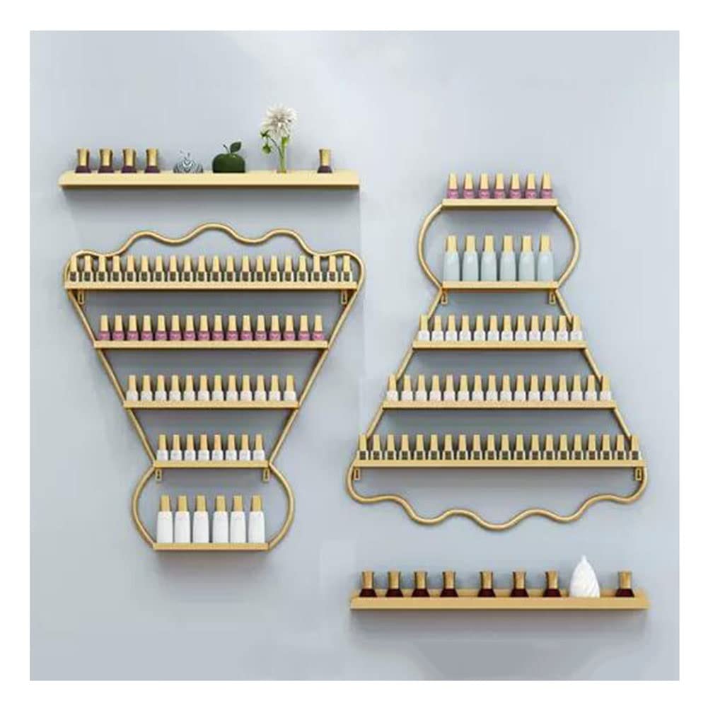Mensole da Parete per Oli Essenziali, Organizer per smalti, Porta profumi, Organizer per Cosmetici per Centri estetici/Negozi al Dettaglio (Oro 1 Pezzo)