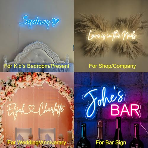 Aslanka Custom Name Neon Signs, Personalized Dimmable Led Neon Lights Sign Customizable for Room Decoration, Bedroom, Wedding, Bar, Shop, Birthday, Girls Kids Gift - Image 3