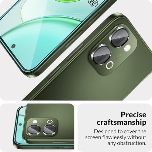 Image of FIRST MART Tempered Glass for Vivo T5x 5G with Black Camera Ring Guard & Installation Kit | HD Clear Edge-to-Edge Screen Protector, Scratch Resistant, Case-Friendly | Pack of 1