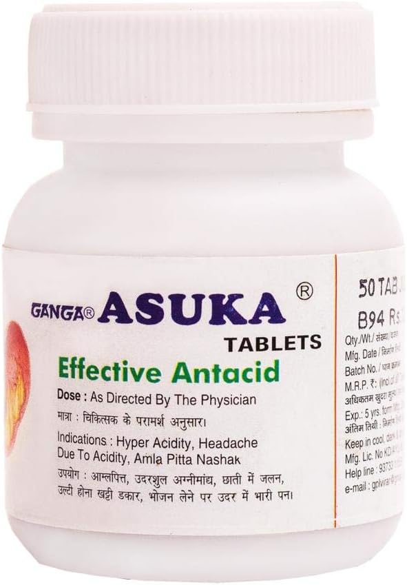 Ganga Asuka Tablet Ayurvedic Medicine For Hyperacidity (100-Tablets)