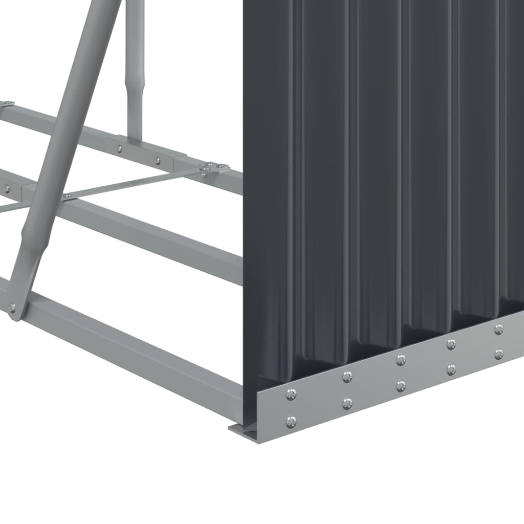 Kaminholzregal Innen Brennholzregal Außen 2-in-1 Kaminholzständer für Kaminholz Aufbewahrung Feuerholzregal Kaminholzunterstand Anthrazit 300x45x100 cm Verzinkter Stahl