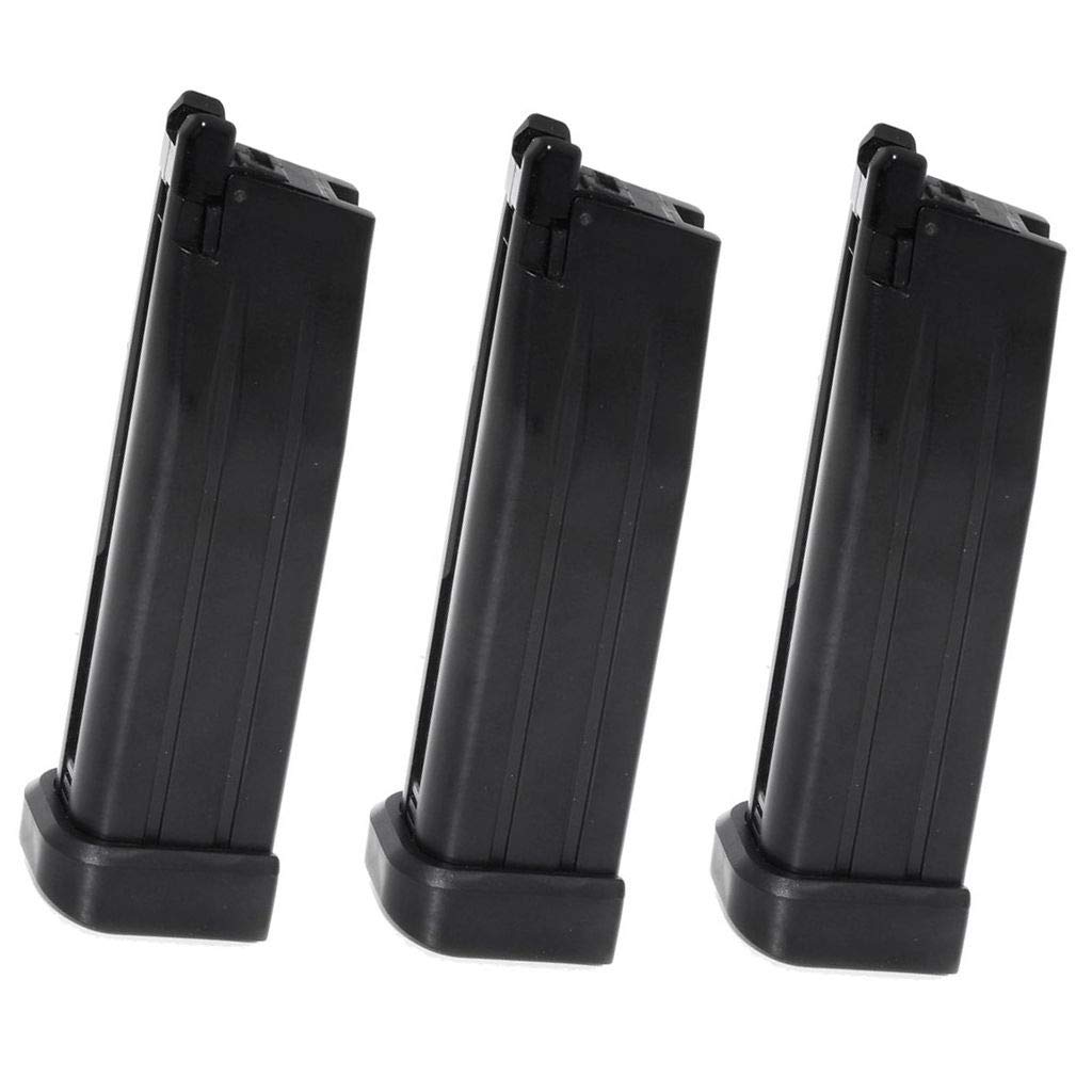 Airsoft Spare Parts WE 3pcs 30rd Co2 Magazine for Army R501 R601 / KJ KP-05 / Zeon/EMG SAI/AW/WE/Tokyo Marui Hi-Capa GBB Pistol Black