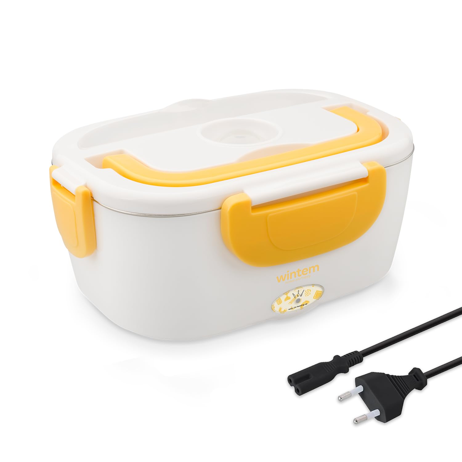 Wintem - Porta Pranzo Termico Elettrico 1,5L con Contenitori in Acciaio Inox, Riscaldamento 30 Min, Comparti Separati, Ideale per Ufficio, Viaggi e Pausa Pranzo Fuori Casa