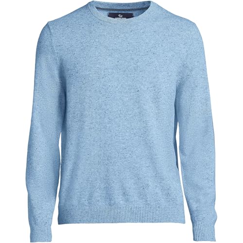 Lands' End Mens Fine Gauge Cashmere Sweater Cloudy Blue Heather Donegal Regular XX-Large3