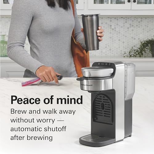 Hamilton Beach The Scoop Single Serve Coffee Maker & Fast Grounds Brewer for 8-14oz. Cups, Brews in Minutes, 40oz. Removable Reservoir, Stainless Steel (49987),Silver - image 9