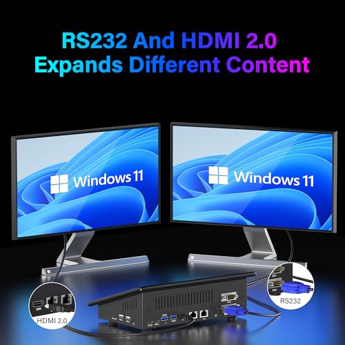 Image of 10.1 inch Mini PC Win 11 Pro 12th Gen N100 8GB RAM /128GB ROM, Micro Industrial Computer Touchscreen Tablets, Dual R232 HDMI, BT WiFi 5.0, Dual 2.5GbE Small Desktop PC for Office /Automation /Bar /Warehouse