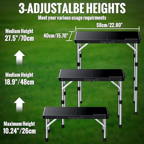 Table de camping pliable GARLLEN, hauteur réglable et plateau imperméable - 5