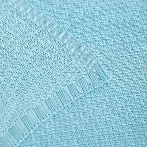 Image of NTBAY Rayon Derived from Bamboo Knit Twin Blanket, 60 x 80, Blue | Breathable Cable Knit Throw Made with Rayon Derived from Bamboo, Soft Cooling Bed Throws for Sofa, Bed, Reading, and Travel