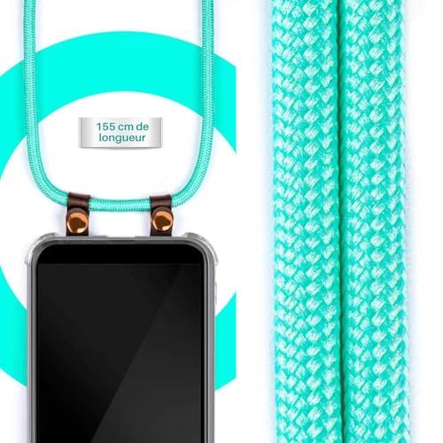 Coque cordon Xiaomi Mi Note 10 ajustable anti-choc turquoise - 3