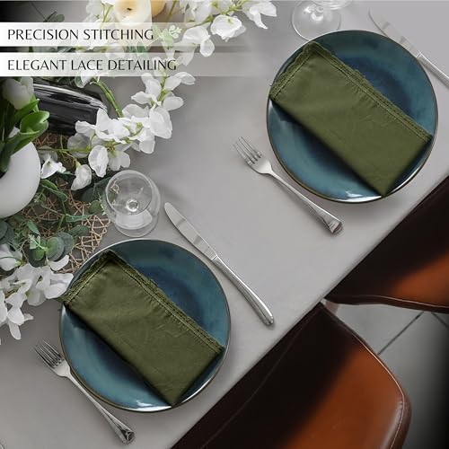 Ramanta Home Olive Green Linen Flax Cloth Napkins Set of 12, 18x18 Inches by Ramanta Home - Used condition - Image 2
