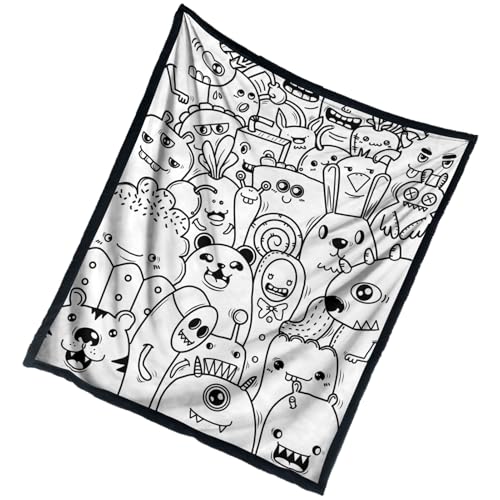 Couverture à colorier contre l'ennui, plaid lavable antistress
