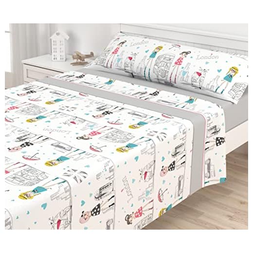 Victorio & Lucchino Juego de Sábanas Infantiles Algodón/Poliéster Modelo Londres (Cama 90 cm)