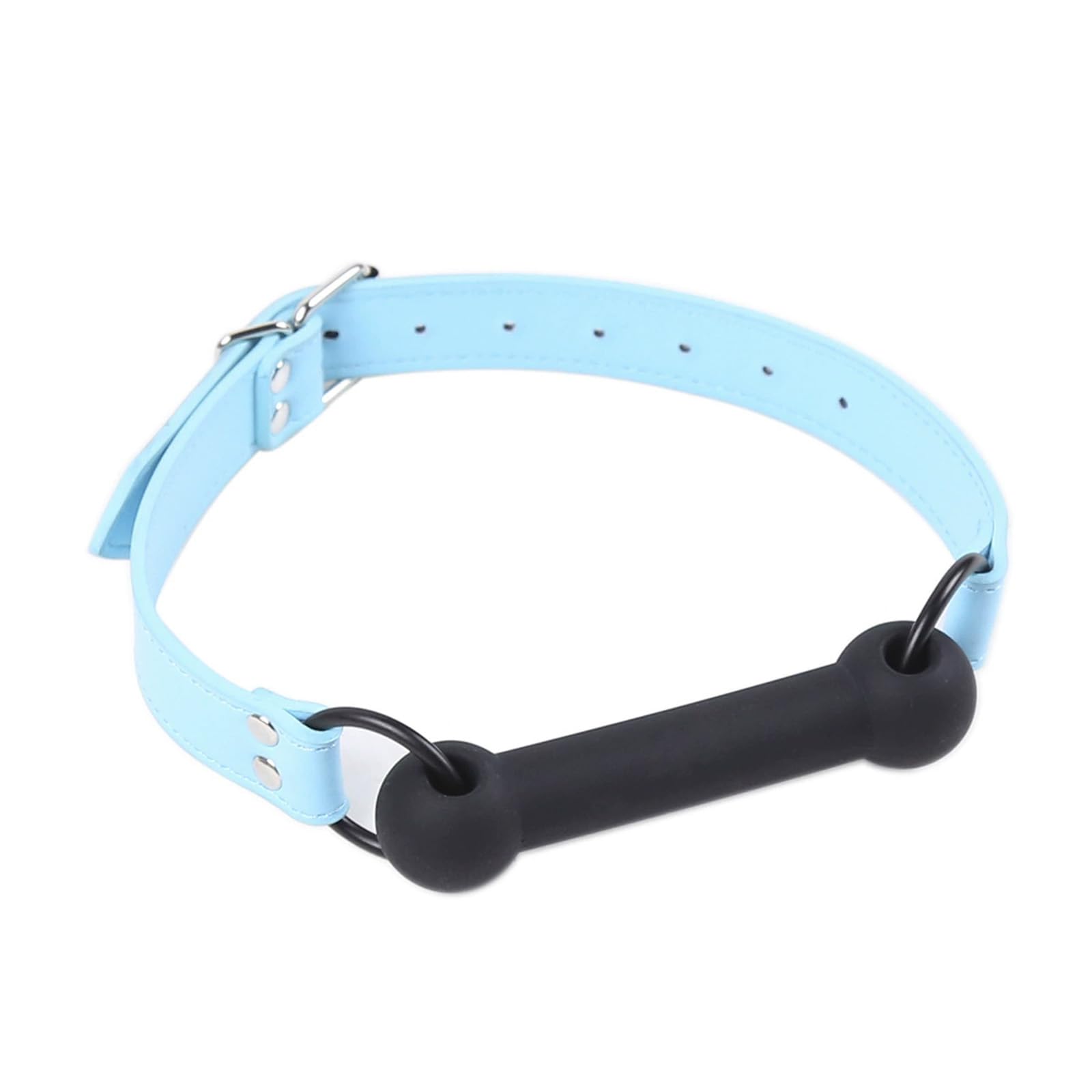 DFsucces Leather Restraints Ball Mouth Plug Silicone Bondage Ball Gag Bondage Restraints Bite Gag Adult Sex Toys Faux Leather Open Mouth Gag with Silicone Bar（ (E4)