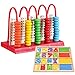 Biluer 1PCS Abaco Verticale Abaco in Legno Matematica Giocattolo per Bambini And 1PCS Gioco di Montessori Bastoncini Matematici in Legno per Bambini Ragazzi Ragazze 3 4 5 6 Anni