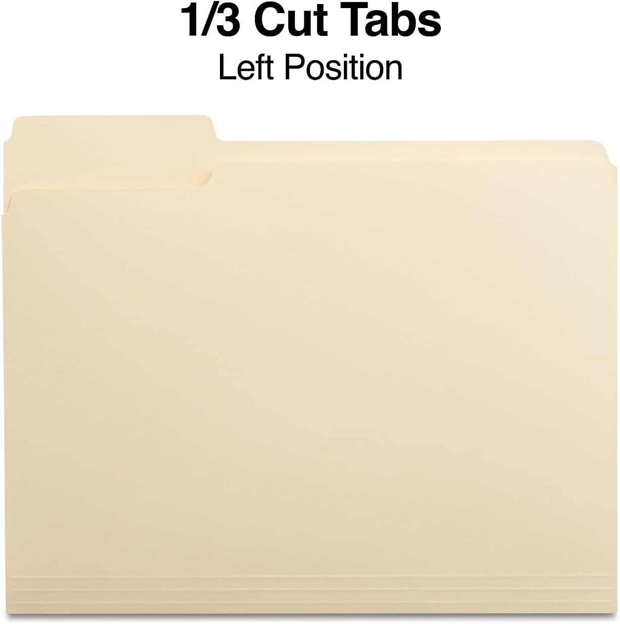 Staples 1/3‑Cut Left‑Tab File Folders, Letter Size, Manila, Durable Paper Stock, 100/Box