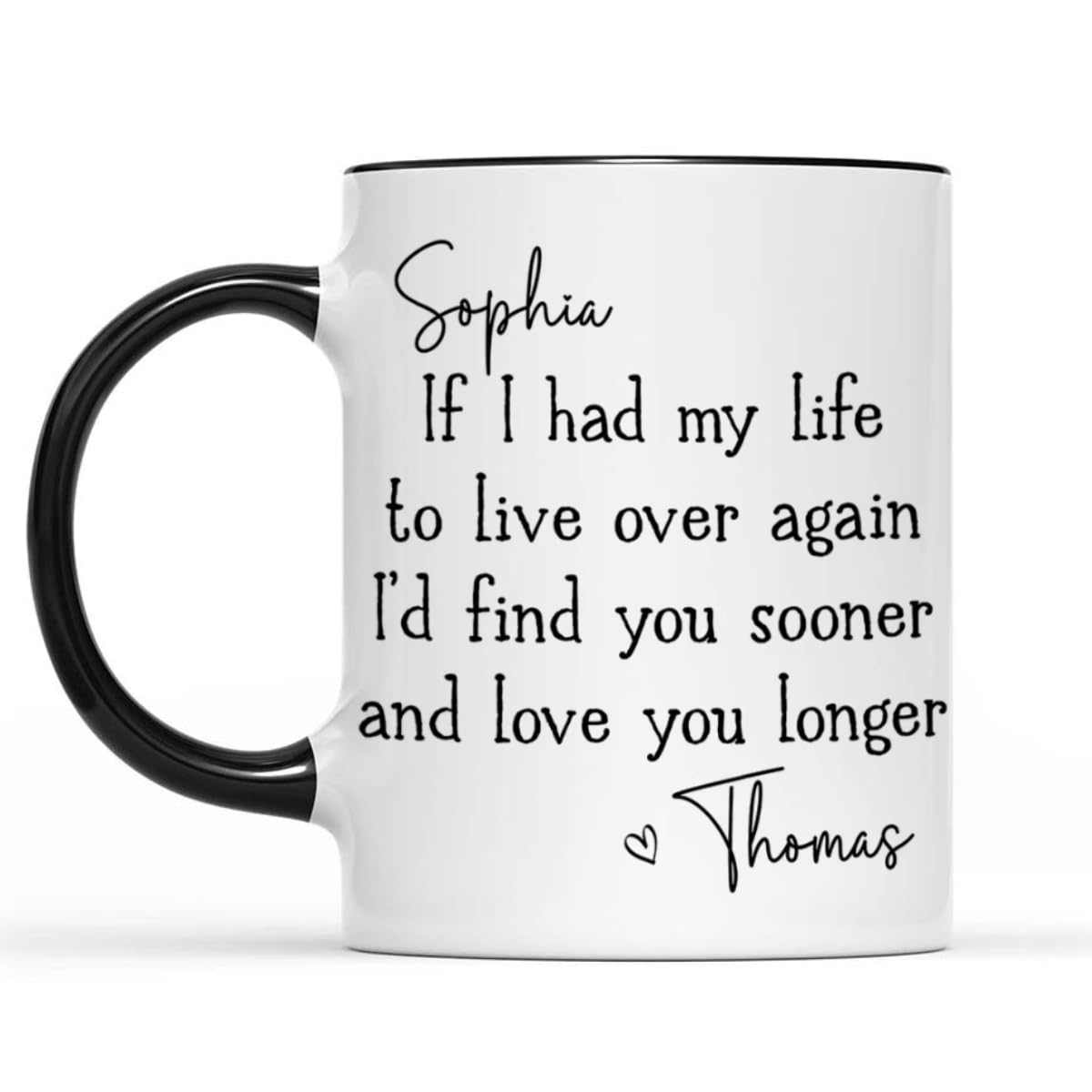 Love You Longer - Personalized Custom Coffee Mug If I Had My Life To Live Over Again I