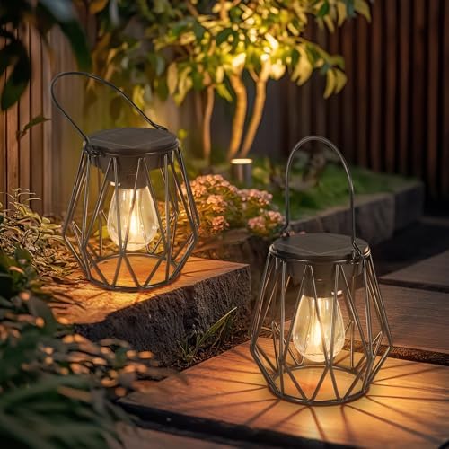 Ketom 2 Stück Solarlampen für Außen Hängend, Solarlaterne für Auß...