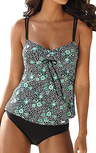 Hooleeger Tankinis Mujer Trajes de Baño de Dos Piezas Tops y Braguitas Playa Verano