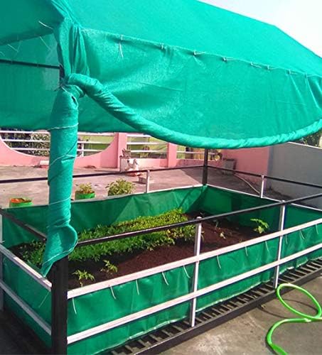 TAVASYA Stitched Shade Net_3 Ft x 9 Ft_White & Green – with Ceiling Curtain Track (Pre-Installed Roller Hooks) & Screws | Manual Glide Curtain Kit for Balcony, Patio | Easy DIY Install-image-36