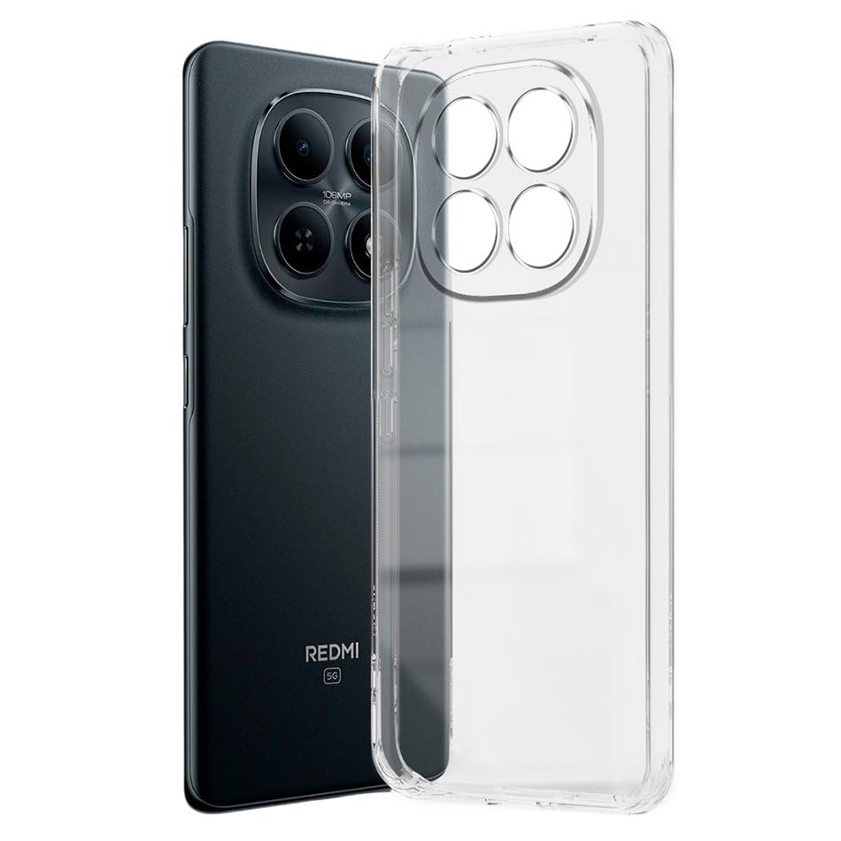 Image of Fashionury Crystal Clear Case for Poco M8 5G / Redmi Note 15 5G | Yellowing Resistance | Transparent TPU Silicone | Raised Camera Lips | Slim Transparent Cover