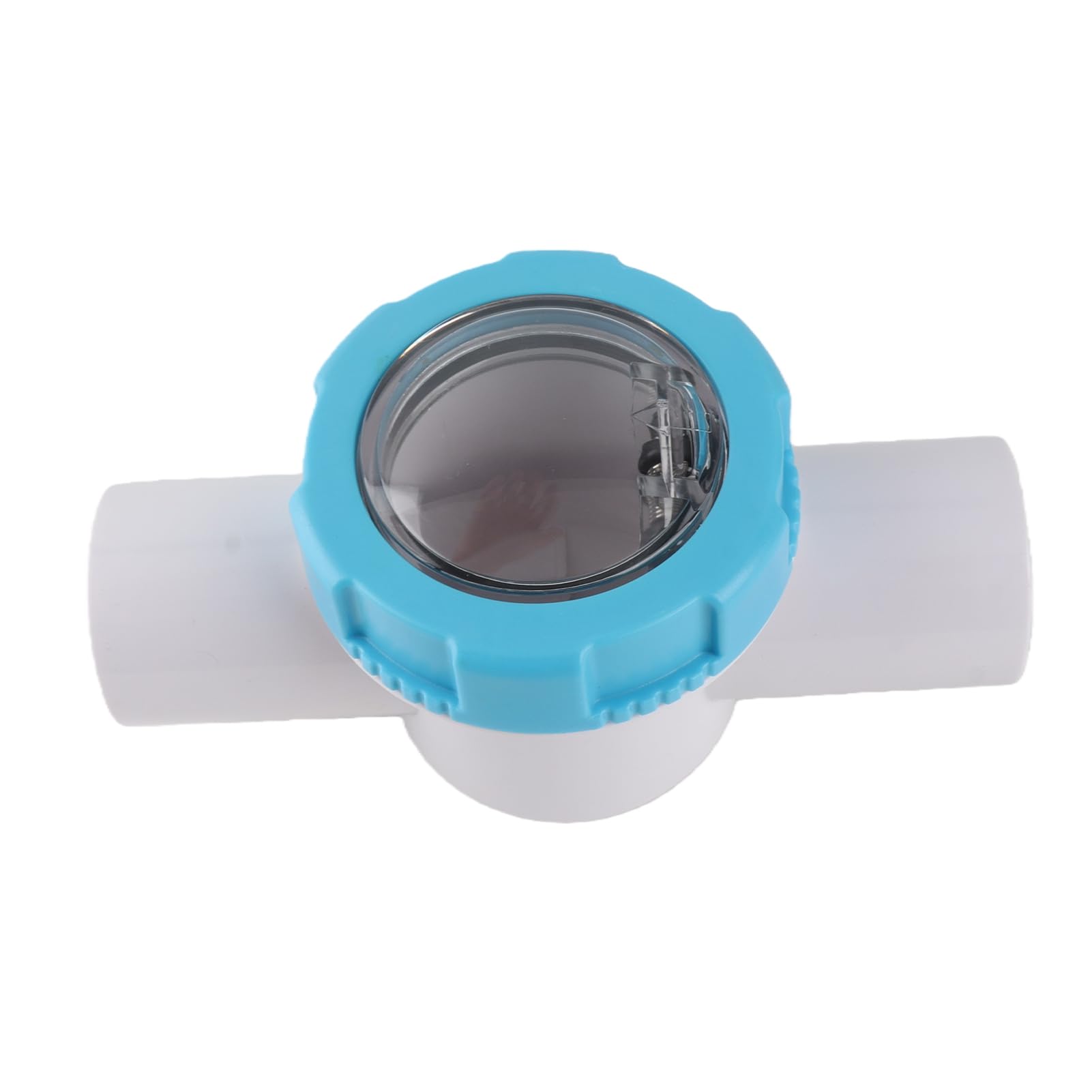Válvula de retención 50 mm 2 vías G1 1/2 Manguera de Agua Preventor de reflujo con Tubo de Espejo Transparente para Filtro de Piscina Construcción Duradera de PVC ABS Fácil
