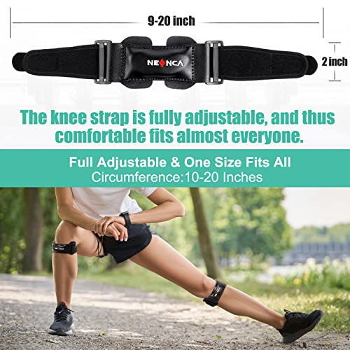 Neenca 2 Pack Patella Knee Strap For Knee Pain, Premium Leather Knee Brace With Thickened Patella Gel Pad, Knee Support For Hiking, Basketball, Running, Jumpers Knee, Tendonitis. Ac-57 (Pair) #TOP2