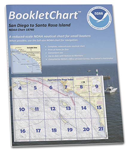 Paradise Cay Publications NOAA BookletChart 18740: San Diego to Santa Rosa Island, Handy 8.5
