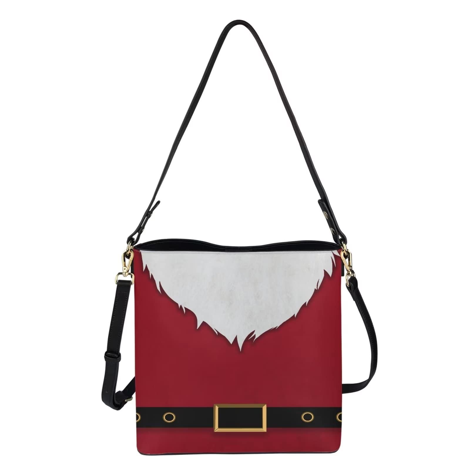HUGS IDEA Santa Claus Top-handle Bag for Women Ladies Elegant Large Capacity PU Leather Messenger Handbags Hobo Bag