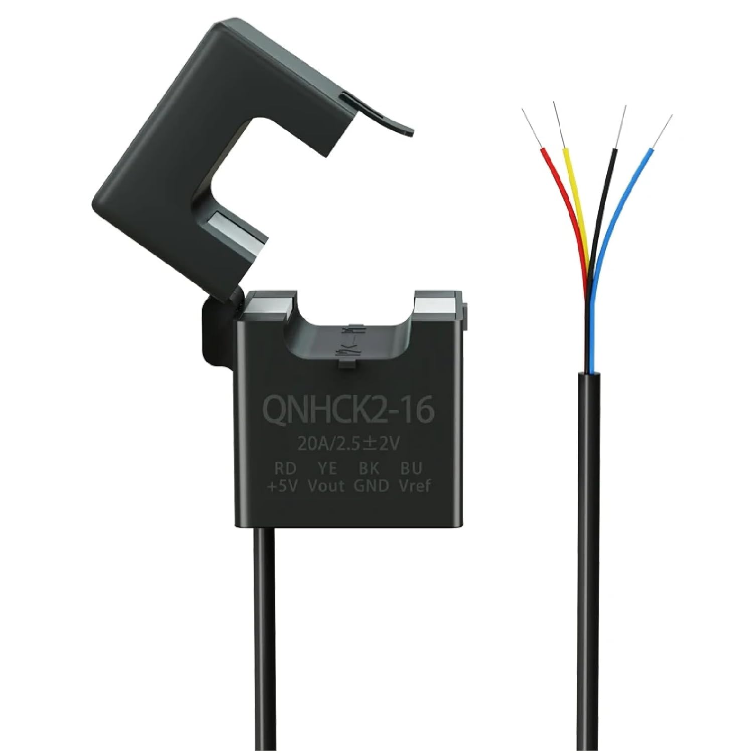 QNHCK2-16 Hall Effect Current Transducer, Split Core Current Sensor, DC 20A-150A, 2.5V Output, 5V Supply, CE RoHS UL Certified (20A 2.5V 0.625V)