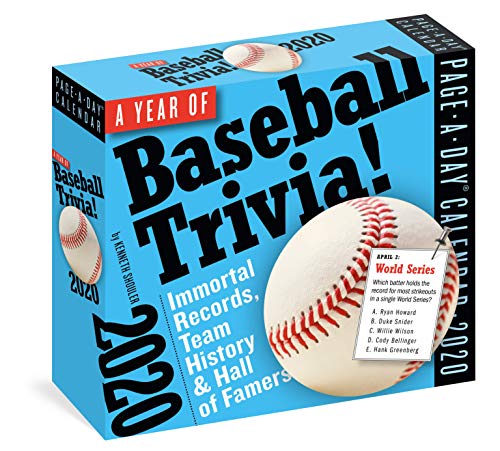 A Year of Baseball Trivia! Page-A-Day Calendar 2020: Immortal Records, Team History & Hall of Famers