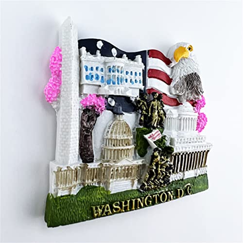 Imán decorativo de refrigerador Washington.DC USA 3D miniatura 3