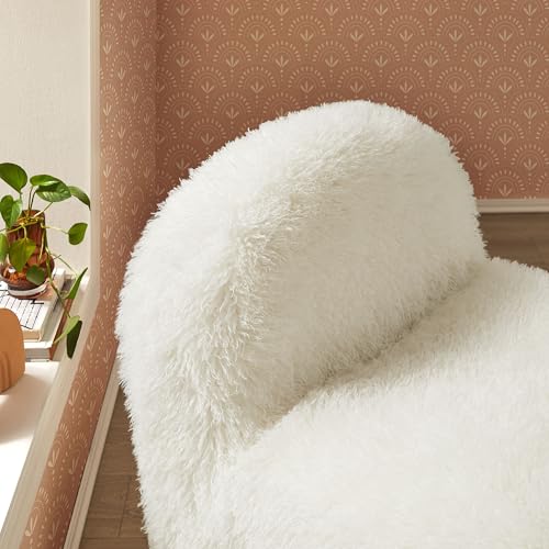 Sillón Plegable Peluche Blanco miniatura 6