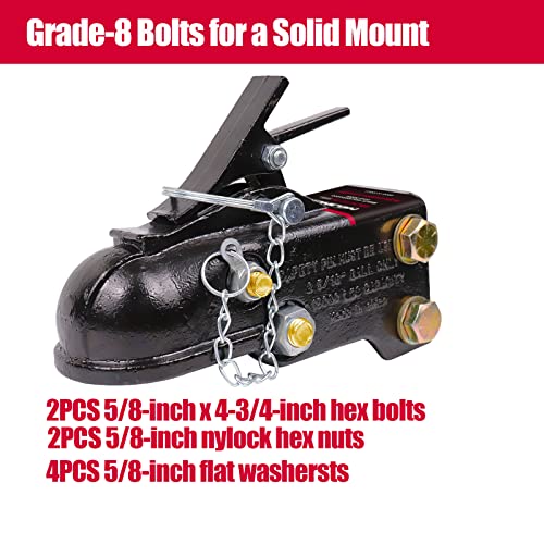 Heavy Duty Cast Adjustable Trailer Coupler 2-5/16 In,15000Lbs Capacity Channel-Mount Coupler With Hardware Kit #TOP3