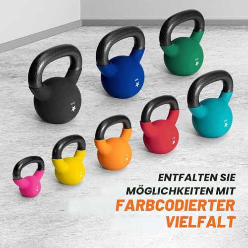 Yes4All HCR1 Neopren beschichtete Kettlebell, Krafttraining Kettlebells - 6KG Orange