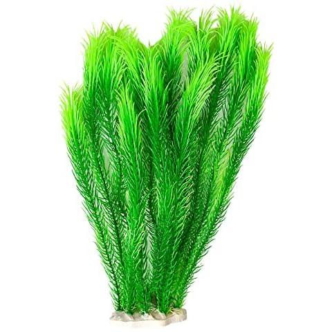 HAOSEA Aquarium Plant Artificial Plastic Fish Tank Plants for Aquarium Fish Tank Aquatic Greenery Decoration Water Grass Plants 35cm/13.8inch Cover