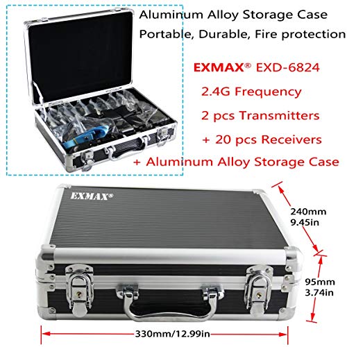 Sistema Inalámbrico de Guía Turística EXMAX EXD-6824 con Transmisión de Audio, 2 Transmisores y 20 Receptores en Estuche Negro miniatura 2