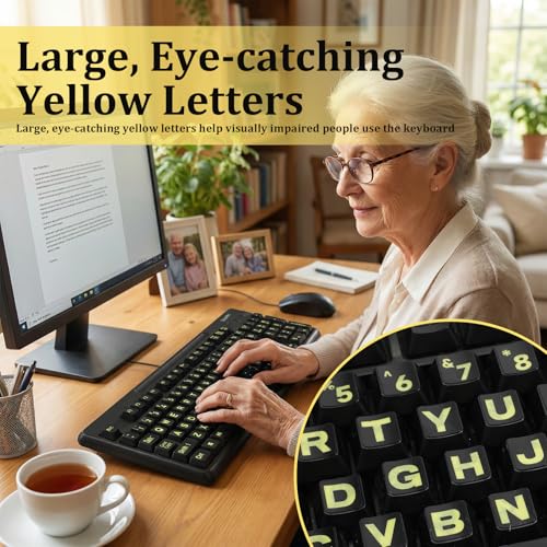 2 piezas calcomanías para teclado con letras grandes en inglés miniatura 6