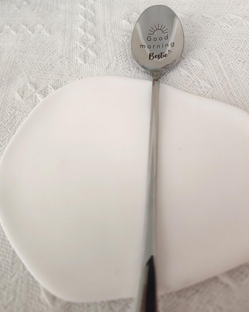 Best Friend Gift Spoon – Engraved 'Good Morning Bestie' Teaspoon For Coffee/Tea Lovers, Stainless Steel, 7.87" - View #13