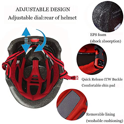 GIEADUN Men's and Women's Bike Helmets,MTB,Bicycle, Cycling Helmets cpsc Certified, Movable Lens can be resized (White)