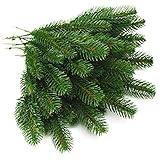 wonuu 25pcs Artificial Pine Green Leaves Needle Garland for Christmas Embellishing and Home Garden Decor, 11x4.7 Inches(Green-25 Pack)
