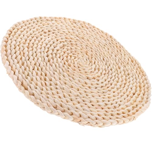 Genérico Mantel Individual Redondo Tejido Natural de Paja de Maíz 32 Cm Antideslizante Resistente al Calor para Mesa de Comedor y Cocina Hogar