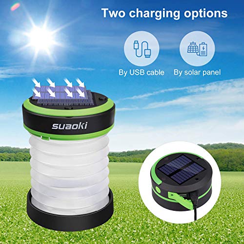 SUAOKI Led Camping Lanterns for Lighting (Powered by Solar Panel and USB Charging) Collapsible Flashlight for Outdoor Hiking Tent Garden (Emergency Charger for Phone, Water-Resistant) - Thumbnail 5