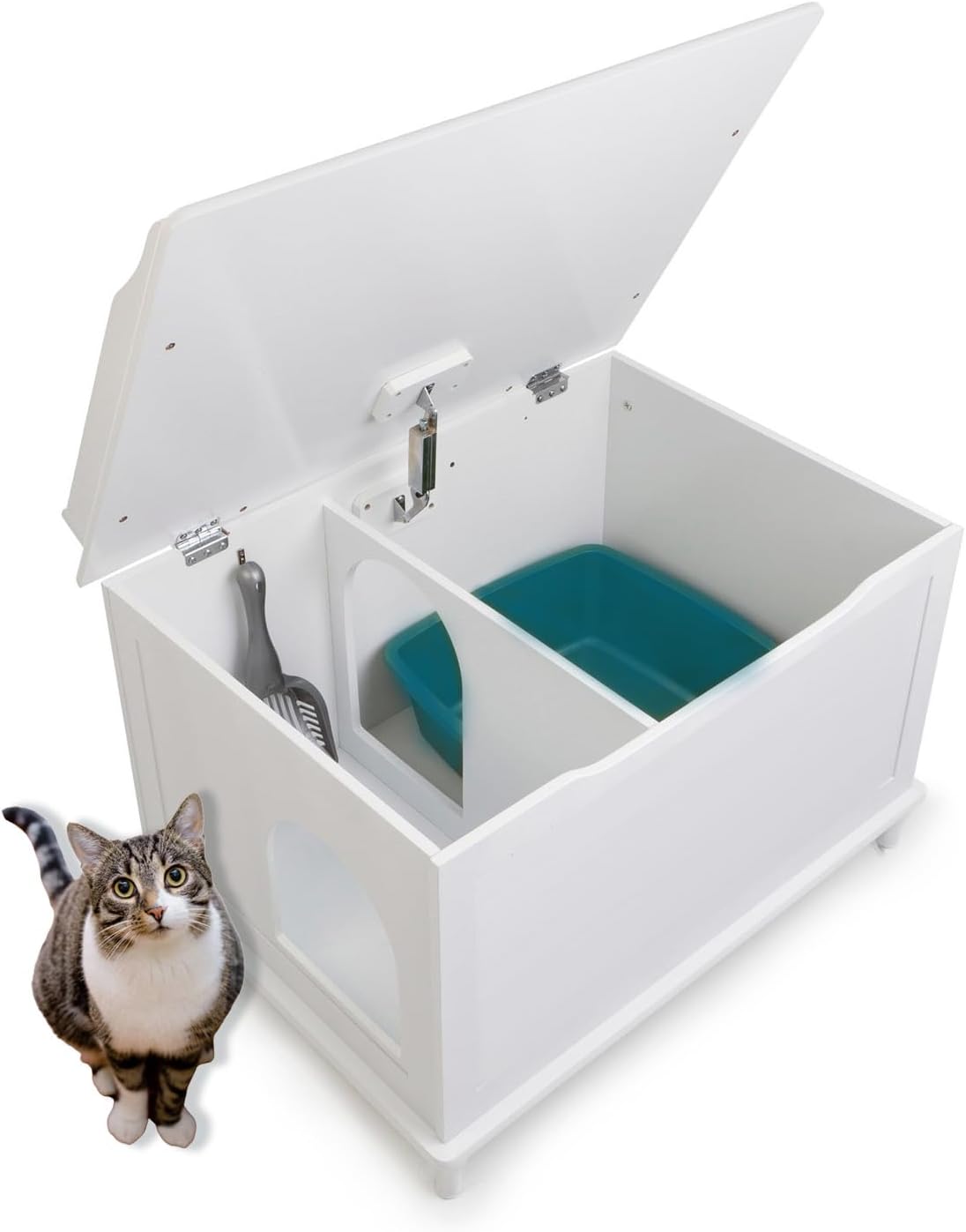 pidan Igloo Cat Litter Box Enclosure with lid, High Dome Covered Litter Box House