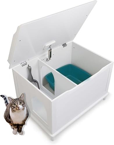 Designer Catbox - Caja de arena para gatos, oculta, a prueba de perros, muebles para mascotas con tapa, elegante, cubierta, olor contenido para disponible en Yaxa Peru