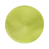 como hacer salvamanteles de rafia 4 Alfombrillas Para Vajilla. Salvamanteles Rafia Tapete de 38 cm, 4 Uds, vajilla Antideslizante aislada Tejida, Mantel Individual Redondo para Cocina, y Bar (4-Green, One Size)