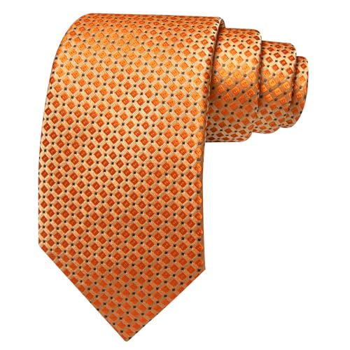 Image of YOHOWA Men Plaid /Striped Ties Set Silk Business Wedding Formal Fashion Necktie and Pocket Square Cufflinks Set